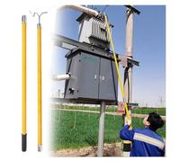 Gancho De Rescate Aislada Barra De Tracción Aislada De Alto Voltaje, Pértigas De Operación Aislantes Para Trabajos Eléctricos, Pértiga De Rescate Antielectrocución(Yellow-C,35kv - 300cm/9.8FT)