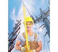 Gancho De Rescate Aislada Pértiga De Empuje Para Tracción De Cables, Varilla De Operación/Pértiga De Conexión/Pértiga De Enlace De Resina Epoxi, 10 KV/35 KV/110 KV/220 KV/330 KV(Yellow-A,9.8FT/3M)