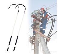 Gancho de rescate aislado, bastón de rescate aislado que salva vidas con mango r, 1,5 m, 2 m, 3 m. Gancho de rescate eléctrico aislado para cuerpos (juego de 2 unidades, blanco, 1 m, 10 kV).