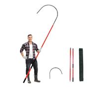 Gancho de rescate aislado de 18" de apertura, de 3,3 a 9,8', de alta | Tensión de 10 a 220 kV, con pértiga telescópica for subestaciones(Red,2.0m/6.6ft)