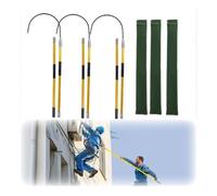 Gancho de rescate aislado de 3 piezas, no conductor de electricidad, for salvar vidas, for emergencias en fábricas.(Yellow,3.0m/9.8ft)
