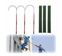 Gancho de rescate aislado de 3 piezas, no conductor de electricidad, for salvar vidas, for emergencias en fábricas.(Red,1.5m/4.9ft)