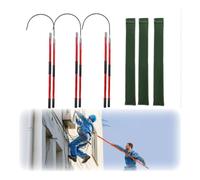 Gancho de rescate aislado de 3 piezas, no conductor de electricidad, for salvar vidas, for emergencias en fábricas.(Red,3.0m/9.8ft)