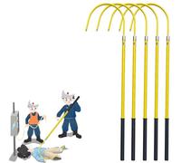 Gancho de rescate aislado, gancho de rescate de alto voltaje con aislamiento de 6 piezas Varillas/barras de respaldo de emergencia para electrocución (paquete de 5 unidades 35kV 1,5m/4,9ft)