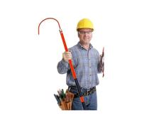 Gancho de rescate aislado, herramienta de seguridad aislada de alto voltaje con poste, gancho de rescate aislado desmontable para electricistas, equipo de protección de emergencia (rojo, 3 m)