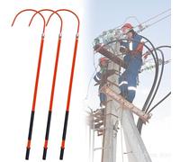 Gancho de rescate aislado para salvar vidas, mango de fibra de vidrio reforzado, herramienta eléctrica de rescate de cuerpo para emergencias de alto voltaje