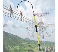 Gancho de rescate aislado, poste de alto voltaje para salvar vidas, herramienta de rescate de seguridad, duradero y fiable, 10 pies de longitud para situaciones de respuesta de emergencia