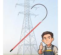 Gancho de rescate aislado profesional, poste de fibra de vidrio no conductor, herramienta de emergencia contra descargas eléctricas, para electricistas, instaladores, mecánicos de automóviles (2 m)