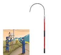 Gancho De Rescate De Seguridad Eléctrica, Gancho De Línea De Vida De Emergencia Resistente Para Descargas Eléctricas, Varilla De Línea De Vida De Alto Voltaje Con Mango Aislado(Size:1m,Color:rojo)