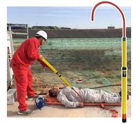 Gancho de rescate eléctrico para bomberos, 10 kV/110 kV/220 kV, ganchos de rescate aislados de alto voltaje y poste de rescate retráctil de fibra de vidrio con apertura de 18 pulgadas (L 6.6-19.7 pies