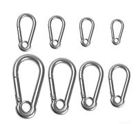 Gancho de resorte de acero inoxidable resistente que sube el sujetador, mosquetón confiable para montañismo (M5)