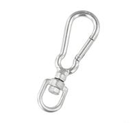 Gancho de resorte giratorio de acero inoxidable con anillo giratorio de 360 grados, adecuado para buceo, correa de mascotas y uso de campamento al aire libre (77 mm)