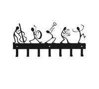 Gancho de ropa Llavero for pared de 11,81 pulgadas, soporte for llaves de orquesta sinfónica de Metal, gancho organizador, gancho for pared, arte del hierro, colgador Ganchos de acero para la capa col
