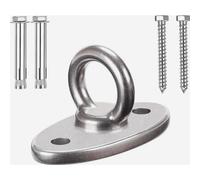 Gancho de techo M8 de alta resistencia, 500 kg, argolla de acero inoxidable 304 con anillo para vigas de madera, columpios y sillas hamaca.