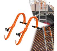 Gancho de techo para escalera con rueda, estabilizador de escalera resistente con barra en T de agarre de goma para prevención de daños, gancho para escalera de techo Instalación rápida y segura en