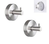 Gancho de toalla de baño con ventosa sin taladro, ganchos con ventosa para ducha, gancho de acero inoxidable, soporte para toallas de ducha para baño, cocina, puerta de cristal, espejo, (cepillo, 2