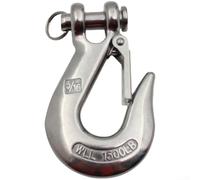 Gancho deslizante de acero inoxidable 304 de grado industrial con resorte anticaída y pasador cruzado extraíble para cadenas (5/16)