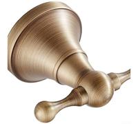 Gancho doble de latón envejecido de cobre para toallas de baño y batas, colgador de ropa montado en la pared con estilo vintage y construcción resistente (gancho recto)