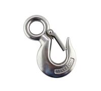 Gancho ElevacióN Giratorio Carga de trabajo WLL 0,5 T/0,75 T/1T/1, T/2T/3T S320 acero inoxidable 304 cadena ojo fijo elevación gancho carga con cerradura(1T WLL)