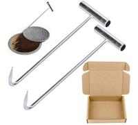 Gancho elevador de tapa de canal, 2 ganchos para tapa de canal, gancho de acero inoxidable, gancho de caña, gancho para tapa de alcantarilla, gancho para tapa de alcantarilla, gancho para tapa de
