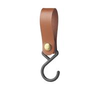 Gancho en S con correa | Gancho de almacenamiento multifunción | Ganchos portátiles de cuero Correa Toalla de piel para toallas, baño, cocina, dormitorio, camping al aire libre