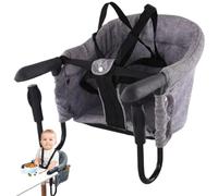 Gancho en silla alta para bebé, mesa plegable de silla alta con cinturón de seguridad y bolsillo lateral, asiento de refuerzo ajustable portátil para bebés 6-36 meses