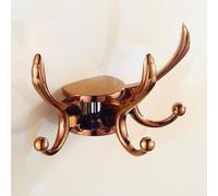 Gancho for abrigos de latón macizo, color oro rosa, anillo for toalla, soporte for ganchos baño, paquete todo en uno, estilo Hotel(Swivel Robe Hook)