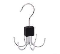 Gancho giratorio de 360 grados de 6 puntas, perchero de bufanda de acero inoxidable para ropa, sombreros, cinturones, organizador de ahorro de espacio, juego de ganchos de seis puntas, color madera