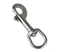 Gancho giratorio de acero inoxidable 316 resistente con cierre de resorte para equipo de buceo, correa de mascota y mástil de bandera, deportes acuáticos al aire libre, plata (91 mm)