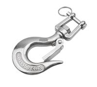 Gancho giratorio de elevación Carga de trabajo WLL 0,15-0,75 T SUS 304 gancho elevación acero inoxidable cadena garra anillo giratorio con cerradura 4 estilos(B Rotatable 650kg)