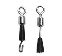 Gancho giratorio de longitud de cambio rápido para aparejos de terminal de pesca, 30 conectores de cobre y PVC, pequeño (13 mm) y grande (15 mm) (grande)