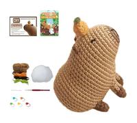 Gancho Hooks Yarn Set - Capybara Crochet Kit | Capybara Beginners Ganchos Set | Portable Beginner Cr0chet Kit | Capybarra Knitted Crocheet Animal Kits |Ganchos Animal Kits For Kids And Beginners