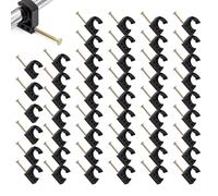 Gancho J De 1,3 Cm Con Clavo - 50 Piezas Gancho Abrazadera Con Clavo - Organización Doméstica Para Instalación En Secadoras Y Montaje En Jardín Patio De entrada