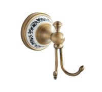 Gancho Latón Gancho Doble de latón Dorado Antiguo for baño, Gancho Toalla Cuerno Largo, Accesorios Decorativos Vintage montados en la Pared(Size1)