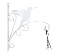 Gancho macetas pared blanco Percha exterior colibrí Colgador tiestos jardín
