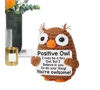 Gancho Motivacional Tablero - Soporte Emocional Hecho A Mano Poll Amigurumi, Lindo Animal De Hilo Reconfortante | Juguete De Punto De Estrés Suave, Regalo De Aliento Para Oficinas, Estanterías