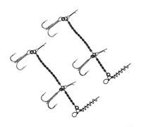 Gancho para aparejos de pesca, sacacorchos de púas agudas, lucio, aguijón, acero inoxidable, 2/3 anzuelos de pesca diseñados para una captura eficaz y un agarre seguro (2 piezas)