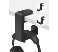 Gancho para auriculares Celerion: soporte para auriculares debajo del escritorio con rotaci n ajustable de 360 grados, color negro