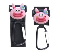 Gancho para bolsa de cochecito,Ganchos para cochecito,2X Percha para Ciclismo con Cerradura de Seguridad - Prácticos accesorios para correas de cochecito, cierre de correa resistente, gancho para asie