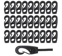 Gancho para cable de kayak, de nailon, con lengüeta en forma de S para cables de choque 3/16, 13/64, 7/32, 15/64, 1/4, 17/64, 9/32, 19/64 pulgadas, cuerda elástica para usar en kayaks, (paquete de 30)