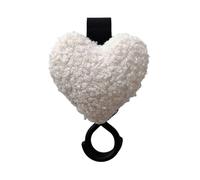 Gancho para cochecito de bebé con forma de corazón, estante para saco colgante, babero, organizador para niños, producto esencial para bebé, gancho para cochecito de bebé, con corazón de peluche