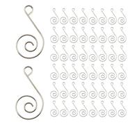 Gancho Para Decoraciones De Navidad - Forma S De Acero Inoxidable, Juego De 50 Perchas, Ganchos Para Colgar Para Decoración Compacta, Accesorios De Decoración De Árbol, Acabado De Metal Pulido |
