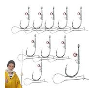 Gancho para fábrica de camarones - 10x ultra fuerte gancho de púas conjunto | Diseño de alambre de acero 2 en 1, soporte de cebo portátil para pescadores expertos