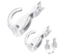 Gancho para gato - Sin gancho de pared perforadora, dulce gancho adhesivo para gatos | Estilo japonés Punch Sticky Gancho Transparente Fuerte Traaceless Ganchos Capas Accesorios para Baño, Cocina y