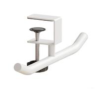 Gancho para mochila escolar con abrazadera de escritorio segura, no requiere herramientas para la instalación temporal o permanente del espacio de trabajo (blanco)