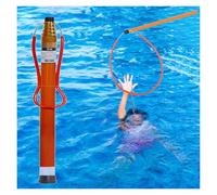 Gancho para poste de rescate, fibra de vidrio de alta resistencia, mango largo, herramienta de salvamento para piscinas y lagos con color fluorescente de advertencia
