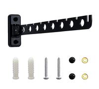 Gancho para Ropa Plegable, Perchero Pared para Balcones, Perchero Plegable Negro, Percha 8 Agujeros, Perchero Acero Inoxidable, Adecuado para Dormitorio, Baño, Balcón, Lavadero (A)