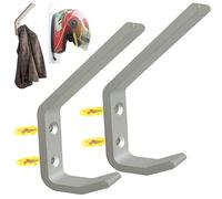 Gancho para soporte para casco de 2 unidades, estante de exhibición resistente para casco, acero inoxidable, accesorios incluidos fáciles de instalar.