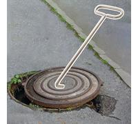 Gancho para Tapa de alcantarilla, Extractor de Tapa de alcantarilla de Alta Resistencia, Extractor de Tapa de Tanque séptico de Acero con Asas ovaladas, Gancho de Cabeza Roma de 60 cm para t