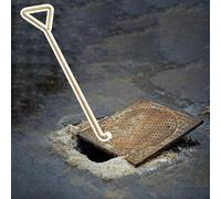 Gancho para tapa de canal, Herramienta for extraer tapas de alcantarilla con mango triangular, extractor portátil de tapas de desagüe.(100cm (39 3/8"))